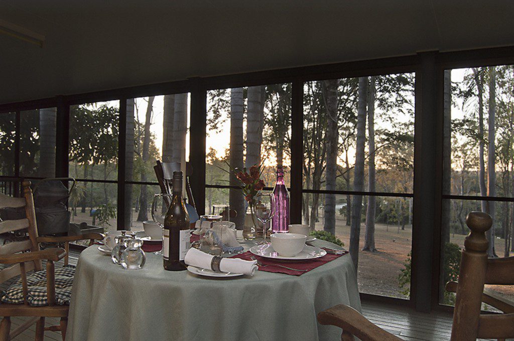 Breakfast on the deck with the wildlife.